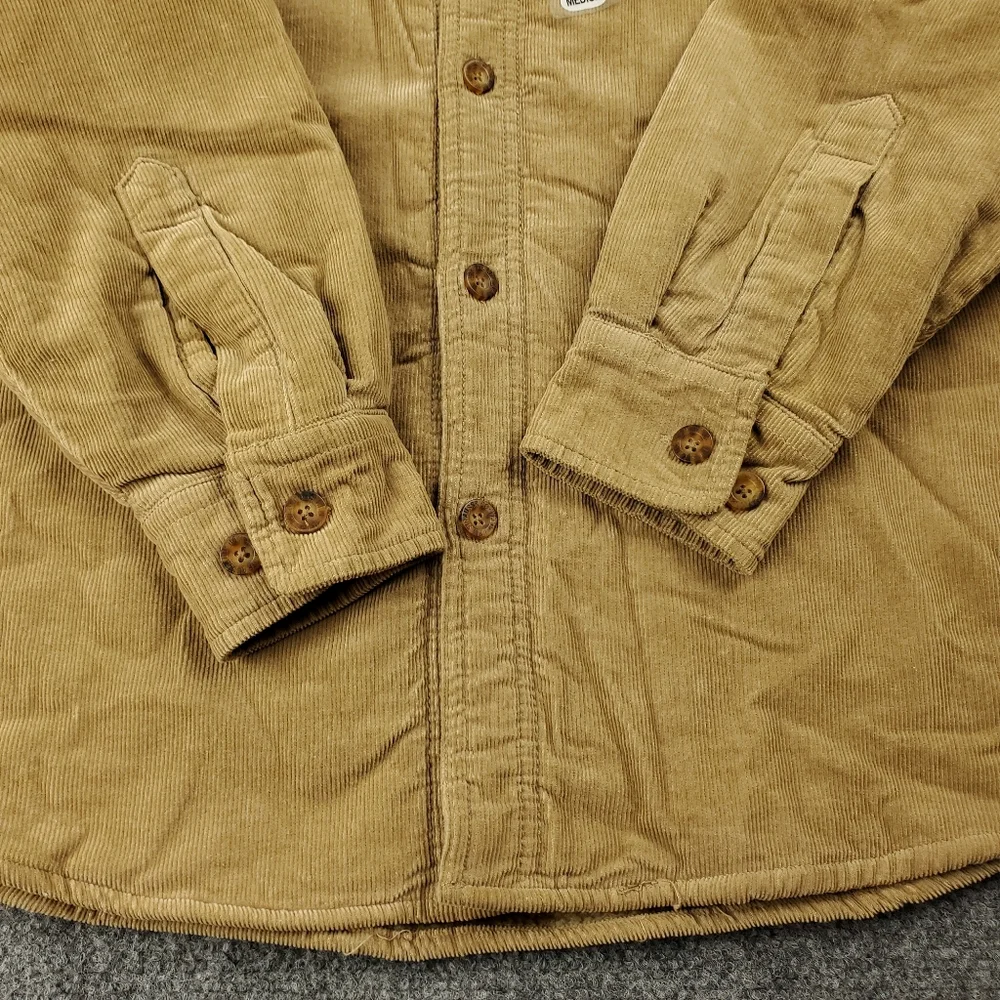 Levis Fleece Lined Corduroy Flannel Shirt Jacket Mens Medium Shacket Khaki Tan - Picture 9 of 11